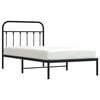 vidaXL Bed Frame Black Powder-Coated Steel Twin Bed Frame Rectangular
