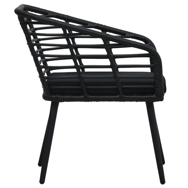vidaXL Garden Chair Set of 2 Black