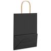 vidaXL Paper Bags 50 pcs with Handles Black 8.3x4.3x11.0"