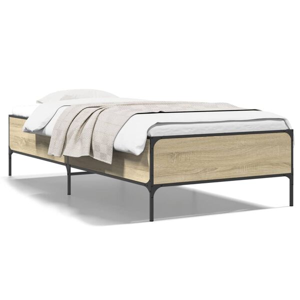 vidaXL Bed Frame Sonoma Oak Engineered wood Twin Durable Bed Frame
