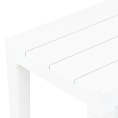 vidaXL Patio Benches 2 pcs White Plastic