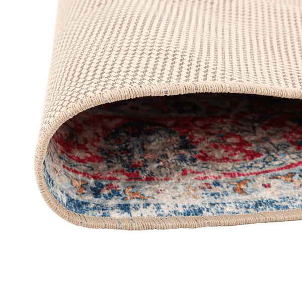 vidaXL Rug Multicolor Polyester Decorative, Floor Carpet Rug Round