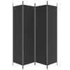 vidaXL 4-Panel Room Divider Black 78.7"x78.7" Fabric