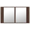 vidaXL LED Mirror Cabinet Brown Oak Engineered Wood Medium