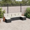 vidaXL Garden Sofa Set Black, Cream White
