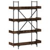 vidaXL Bookcase Smoked Oak Engineered Wood, Metal 39.4 x 13.0 x 57.3 in