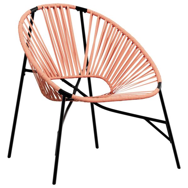 vidaXL Garden Egg Chair Black and Orange PE Rattan, Powder-Coated Steel