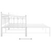 vidaXL Pull-out Sofa Bed Frame without Mattress White Metal 90 x 78.7 "