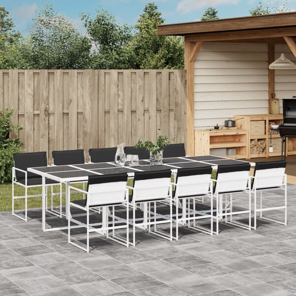vidaXL Garden Dining Set White, Anthracite