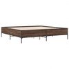 vidaXL Bed Frame Brown Oak Engineered Wood, Steel 79.9 x 79.9 in Durable