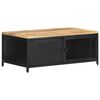 vidaXL Coffee Table Black, Natural Wood Solid Mango Wood, Powder-Coated Iron
