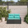 vidaXL Garden Sofa Black 124 x 62 x 85 cm poly rattan