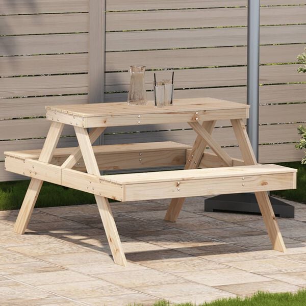 vidaXL Picnic Table Pine Solid pine wood Medium Picnic Table