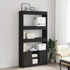 vidaXL Highboard Black Engineered Wood Tall Highboard Rectangular