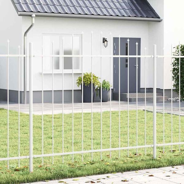 vidaXL Garden Fence 3 pcs White 66.93 x 74.80 in Powder-Coated Steel