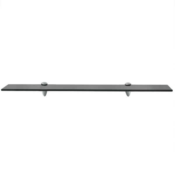 vidaXL Floating Shelf Set of 2 Black Tempered glass, Zinc alloy