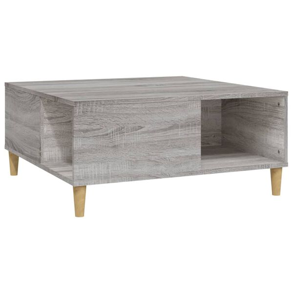 vidaXL Coffee Table Gray Sonoma Engineered wood, Solid eucalyptus wood
