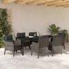 vidaXL Garden Dining Set with Cushion 7 pcs Grey Poly Rattan