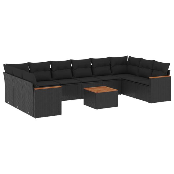 vidaXL Garden Sofa Set Black