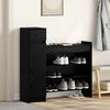 vidaXL Shoe Cabinet Black Oak 39.57 x 11.02 x 39.37 in Engineered Wood