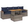 vidaXL 5 Piece Patio Sofa Set with Cushions Gray Poly Rattan