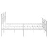 vidaXL Bed Frame White Powder-coated steel Double Bed Frame
