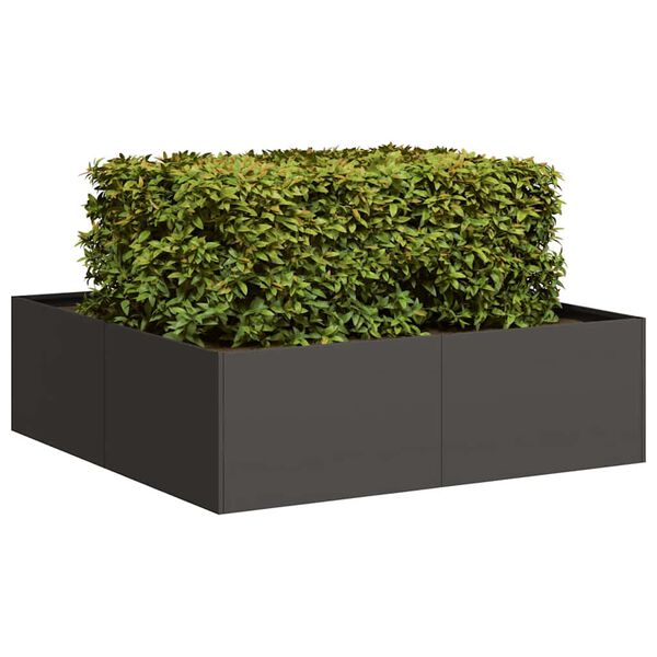 vidaXL Planter Black Cold-rolled Steel Large Decorative Inlays Planter