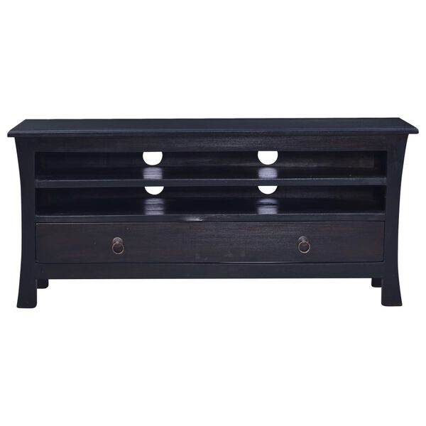 vidaXL TV Stand Light Black Coffee 39.4"x11.8"x17.7" Solid Wood Mahogany