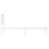 vidaXL Bed Frame White Steel Single Bed Frame Rectangular