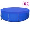 vidaXL Pool Cover Set of 2 Dark blue Polyethylene