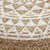 vidaXL Pouffe White printed pattern Jute with EPS foam balls filling