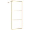 vidaXL Walk-in Shower Wall with Clear ESG Glass Gold 35.4"x76.8"