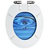 vidaXL WC Toilet Seat with Soft Close Lid MDF Blue Water Drop Design