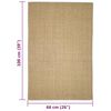 vidaXL Sisal Rug Natural 100% Sisal 26 x 39.4 in Sisal Rug Rectangular
