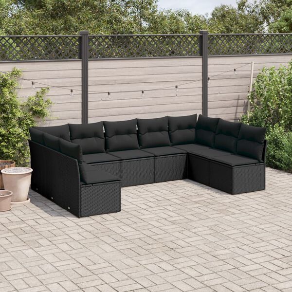 vidaXL Garden Sofa Set Black