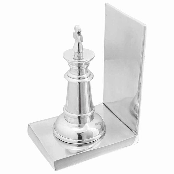 vidaXL Bookends 2 pcs Silver 11 x 12 x 19.5 cm Aluminium