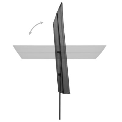 vidaXL Outdoor Parasol with Aluminum Pole 6.6'x4.9' Anthracite