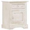 vidaXL Bedside Cabinet White Solid mango wood 15.7 x 11.8 x 19.7 in