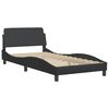 vidaXL Bed Frame Black Faux leather, metal, plywood, engineered wood Twin