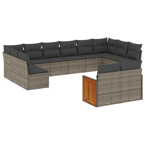 vidaXL Garden Sofa Set Grey