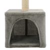 vidaXL Cat Tree Grey Particle board frame, soft plush, sisal rope