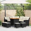 vidaXL Garden Sofa Set Black, Cream White