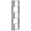 vidaXL Corner Bookcase 5-Tier Grey Sonoma 19.7x19.7x70.5" Engineered Wood