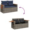 vidaXL 7 Piece Patio Sofa Set with Cushions Grey Poly Rattan Acacia