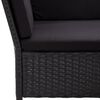 vidaXL Garden Lounge Set Black Poly Rattan, Powder-Coated Steel, Polyester