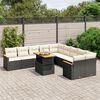 vidaXL Garden Sofa Set Black and Cream White