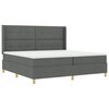 vidaXL Box Spring Bed with Mattress Grey 55.12 x 78.74 in Fabric