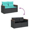 vidaXL Garden Sofa Black, Blue