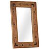 vidaXL Mirror Brown Solid Acacia wood Medium Decorative Inlays Mirror