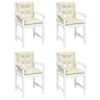 vidaXL Lowback Chair Cushion Set of 4 Cream
